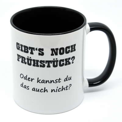 Spruchtasse Gibts noch Frühstück