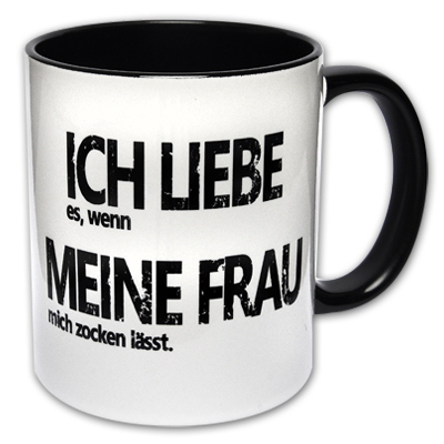 Bedruckte Tasse Mit Spruch Ich Liebe Es Wenn Meine Frau Mich Zocken Lasst