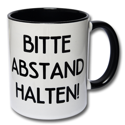 Bitte Abstand halten Tasse